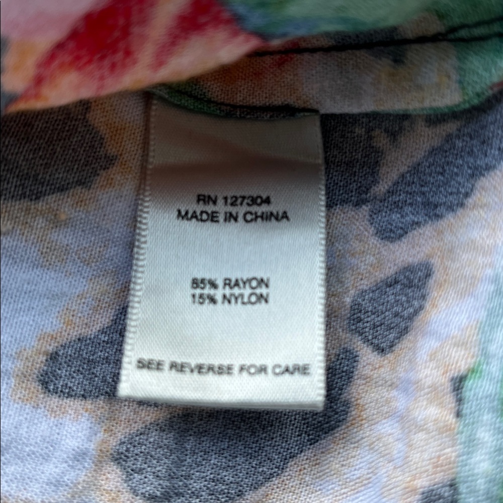 John Mark Abstract Multi-Print Button Front Tunic… - image 7